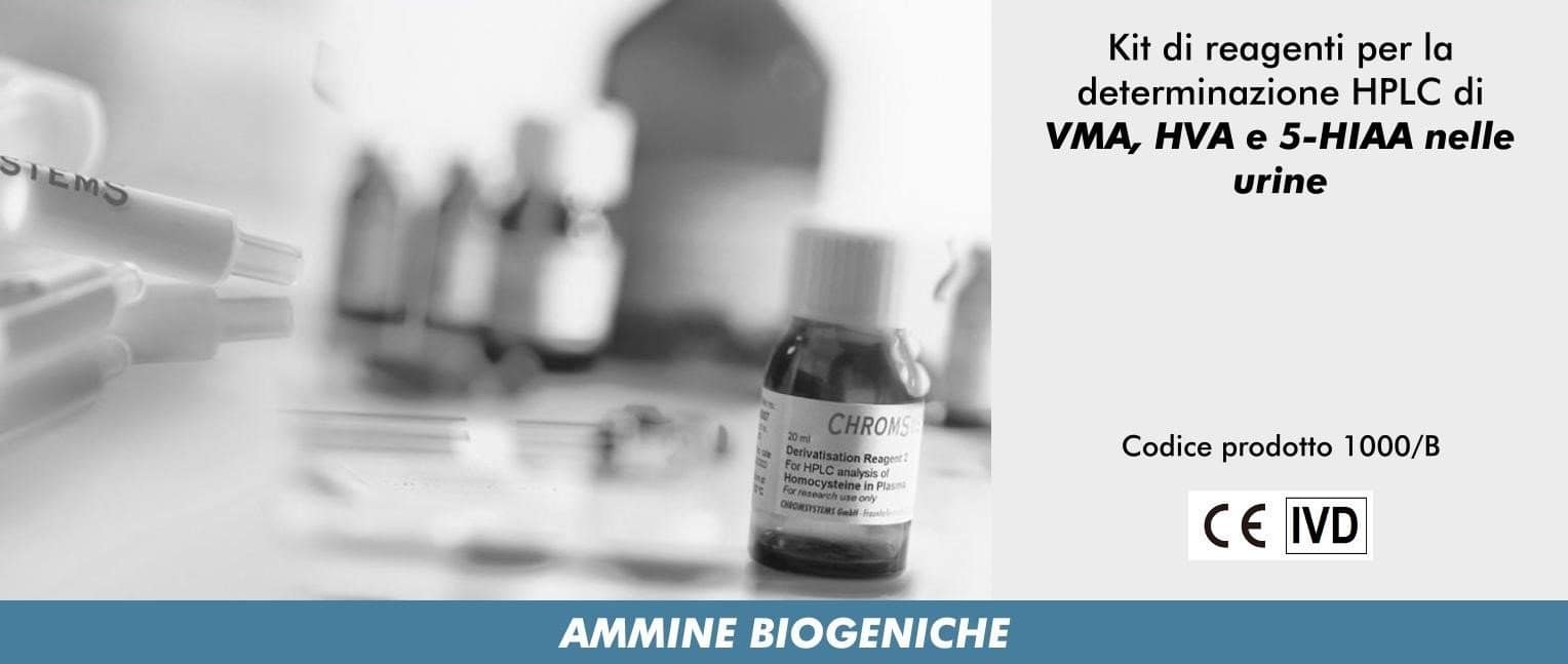 1000/B Kit di reagenti per la determinazione HPLC di VMA, HVA e 5-HIAA nelle urine