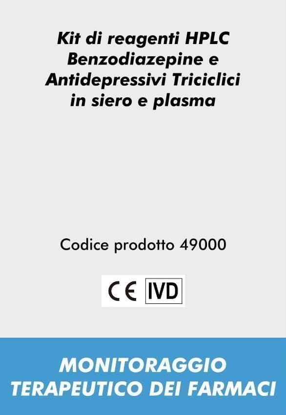 Kit di reagenti HPLC Benzodiazepine e Antidepressivi Triciclici in siero/plasma