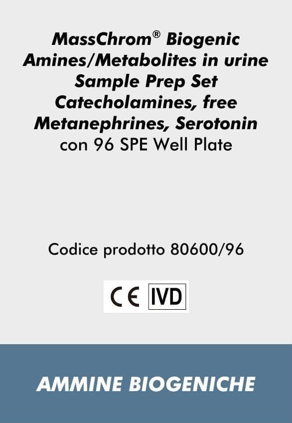 MassChrom® Biogenic Amines/Metabolites in urine Sample Prep Set Catecholamines, free Metanephrines, Serotonin con 96 SPE Well Plate
