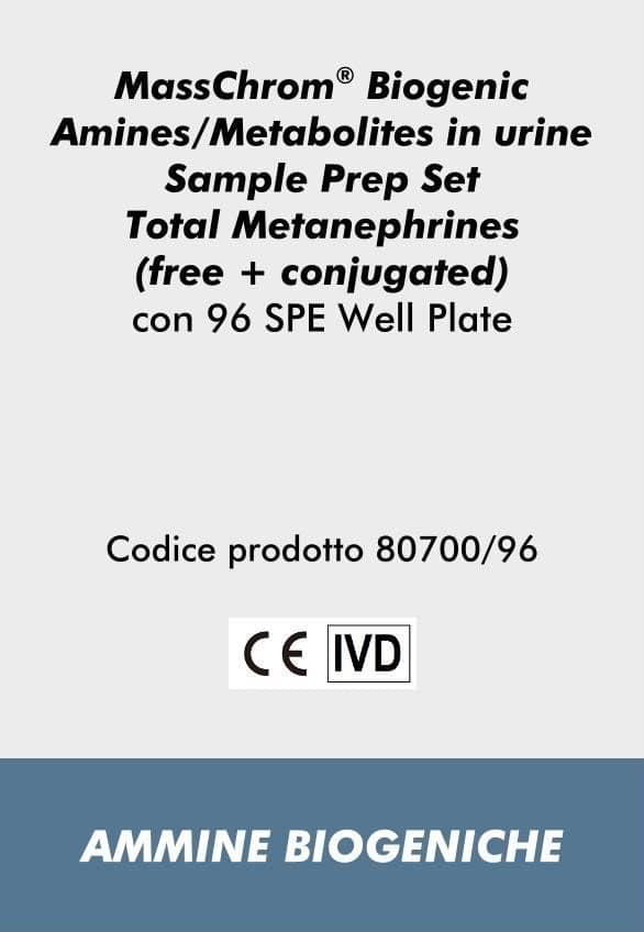 MassChrom® Biogenic Amines/Metabolites in urine Sample Prep Set Total Metanephrines (free + conjugated) con 96 SPE Well Plate