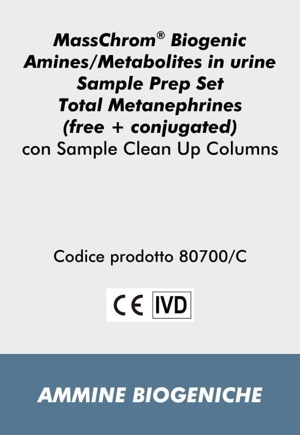 MassChrom® Biogenic Amines/Metabolites in urine Sample Prep Set Total Metanephrines (free + conjugated) con Sample Clean Up Columns